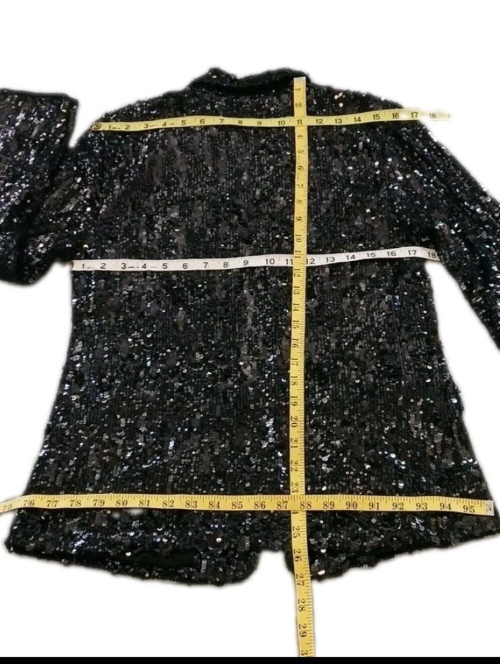 Cable & Gage Size S Blazer Jacket Black Sequins - Picture 8 of 8